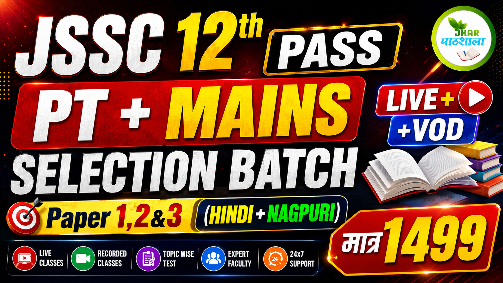 JSSC 12th Pass Vacancy 2026 - SELECTION BATCH | Combined (Paper 1, 2 & 3) | Paper 2 | हिंदी + नागपुरी