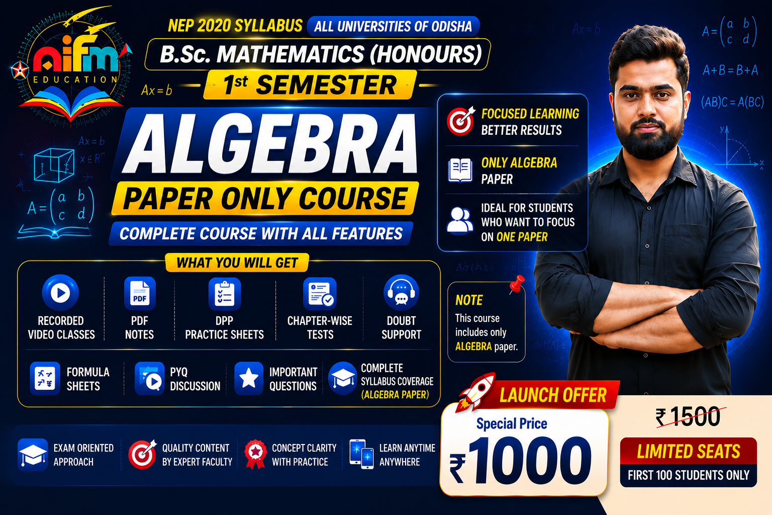 1st Sem Algebra 2026–30