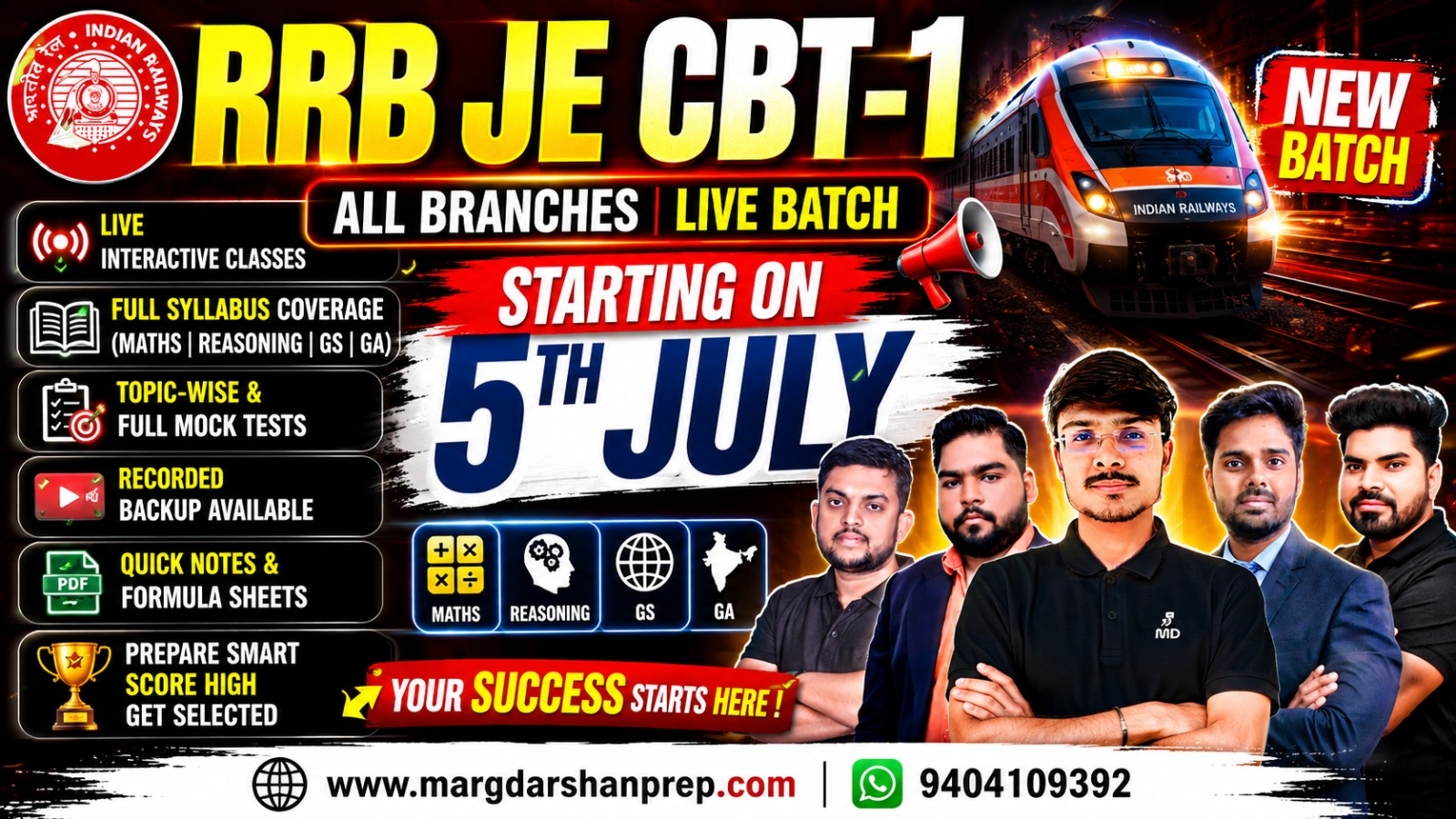 RRB JE CBT 1 Live + Recorded Course