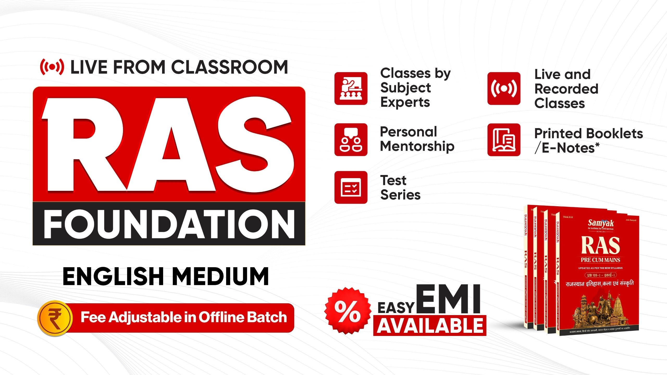 RAS Foundation Course Live From Classroom with Booklets | English Medium | JULY 2026