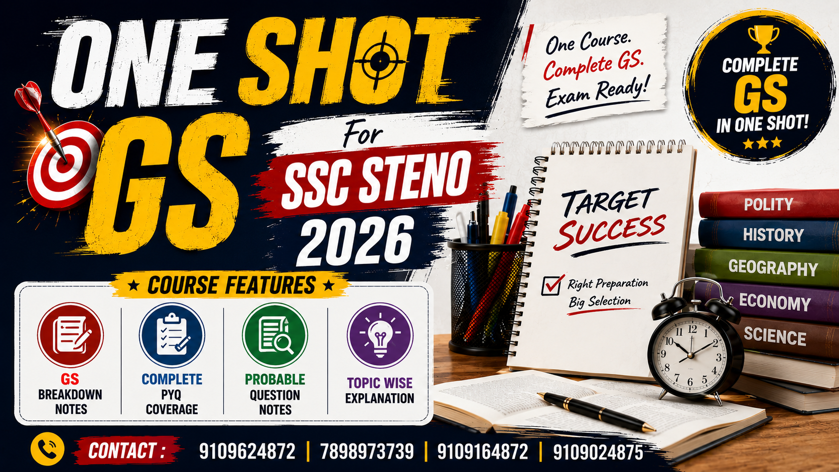  One Shot GS For SSC Steno 