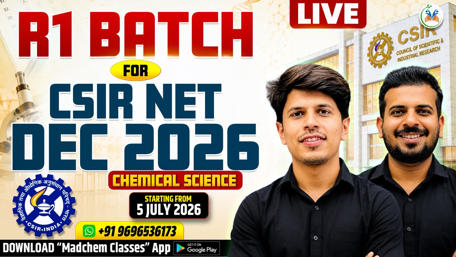 CSIR NET DEC 2026 – R1 Live Batch
