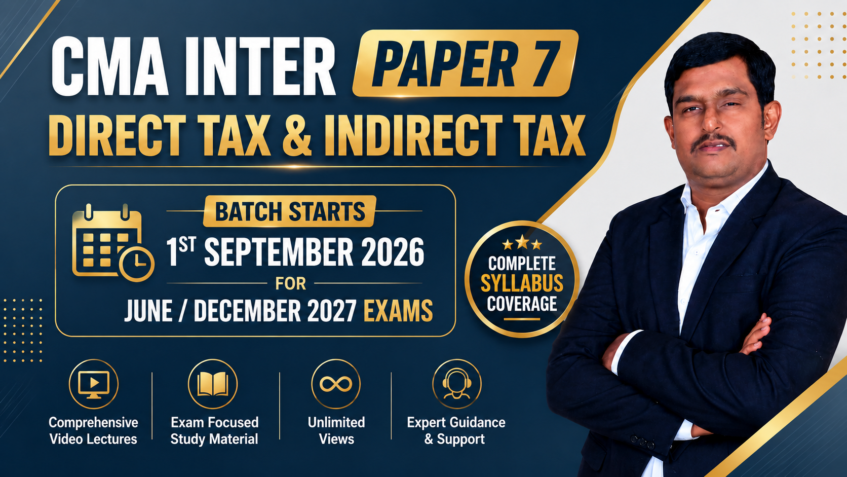 CMA INTER DIRECT TAX AND INDIRECT TAX FOR JUNE & DECEMBER 2027 EXAMS