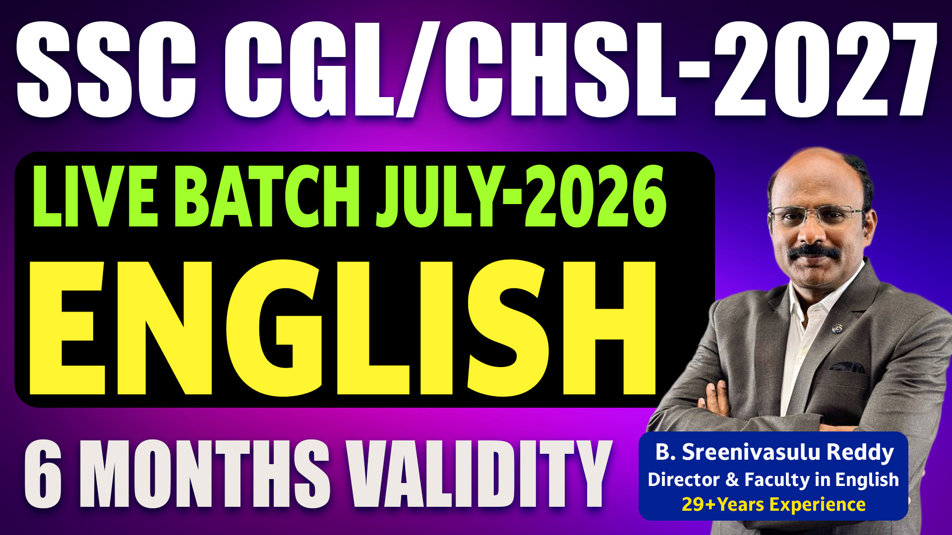 ENGLISH LIVE BATCH JULY - 2026 (6 MONTHS VALIDITY)