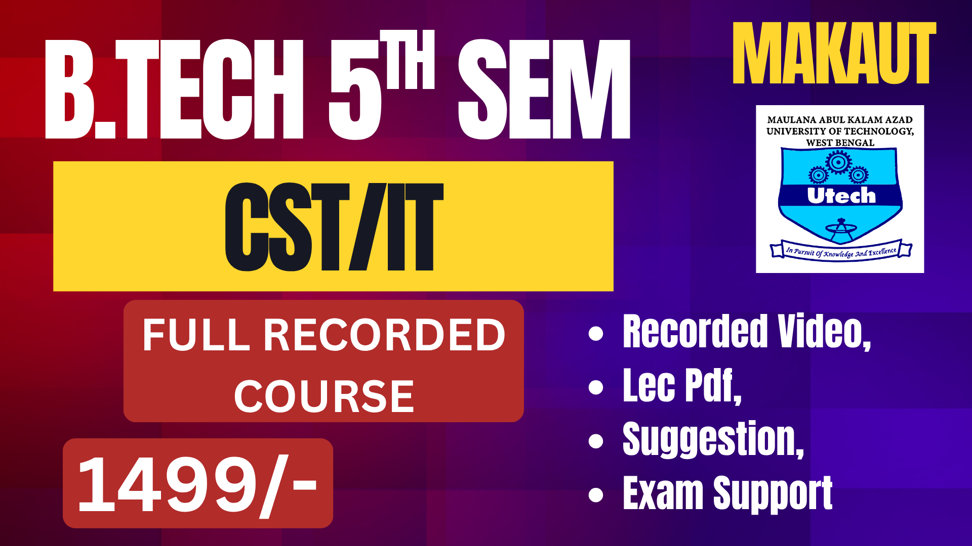 B.Tech 5th Sem CSE/IT 2026