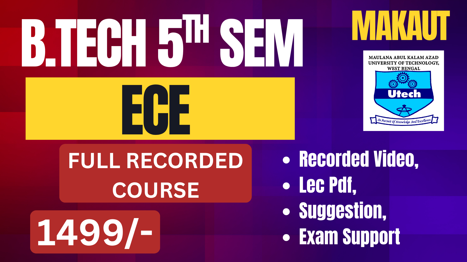 B.Tech 5th Sem ECE 2026