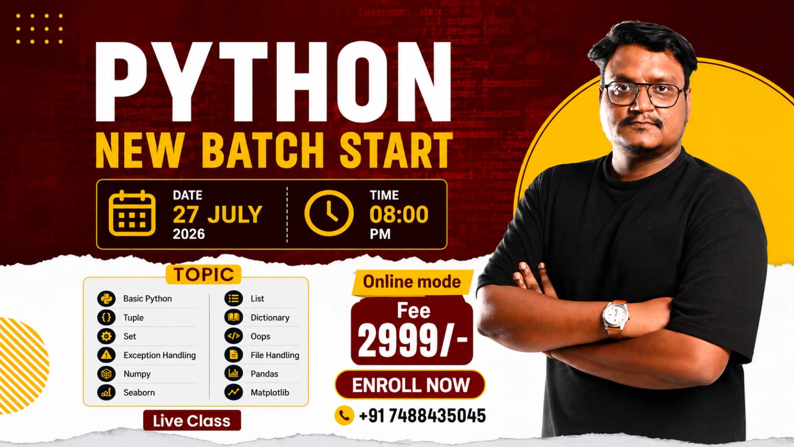 Python Live Classes(27-JUL-26,8:OOPM)