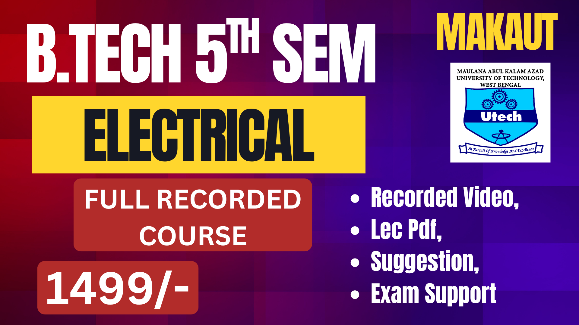 B.Tech 5th Sem EE 2026