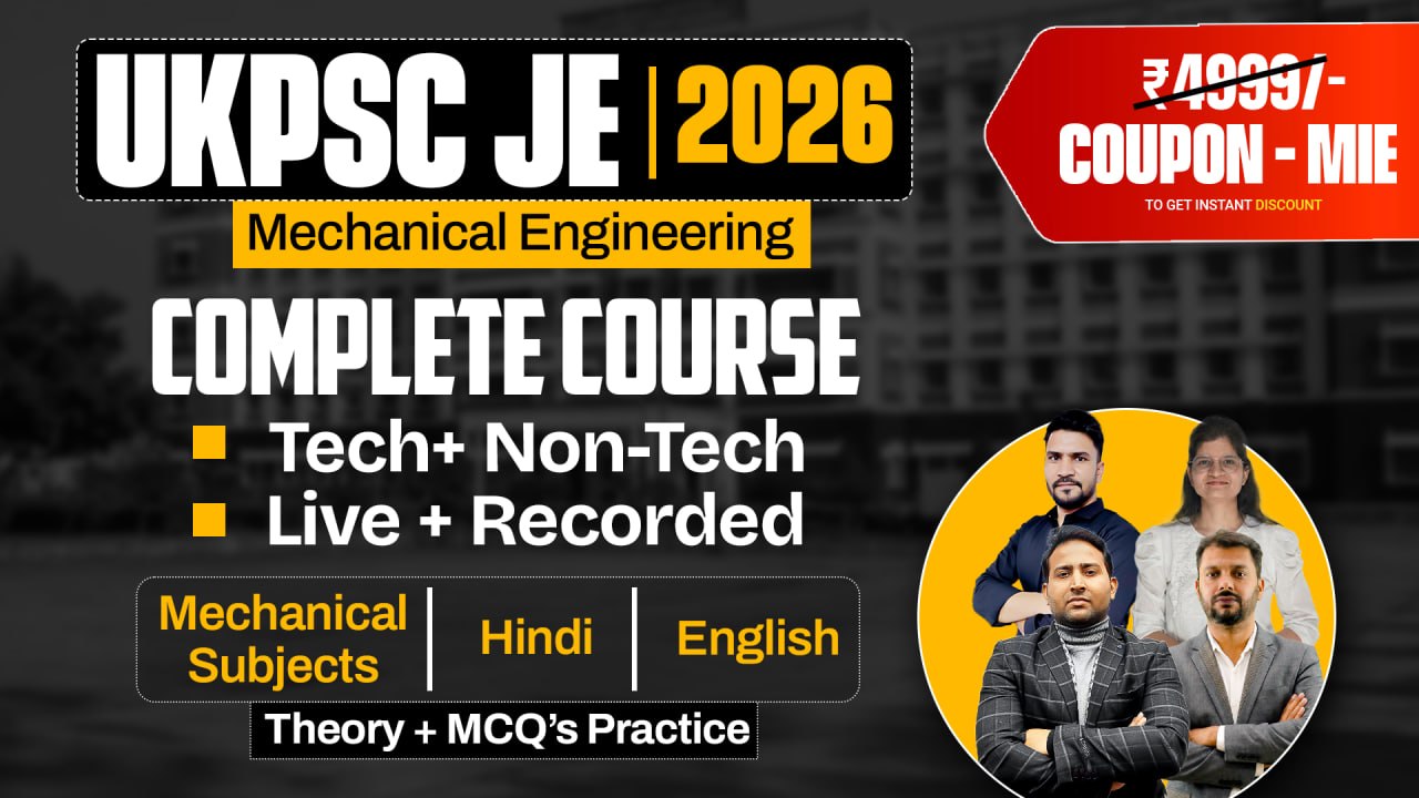 UKPSC JE 2026 (Tech + Non-Tech) Complete Batch