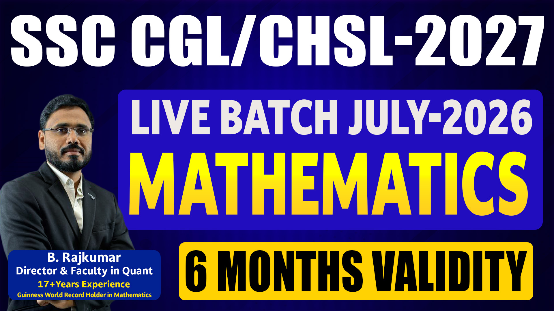 MATHS JULY SSC LIVE BATCH - 2026 (6 MONTHS VALIDITY)