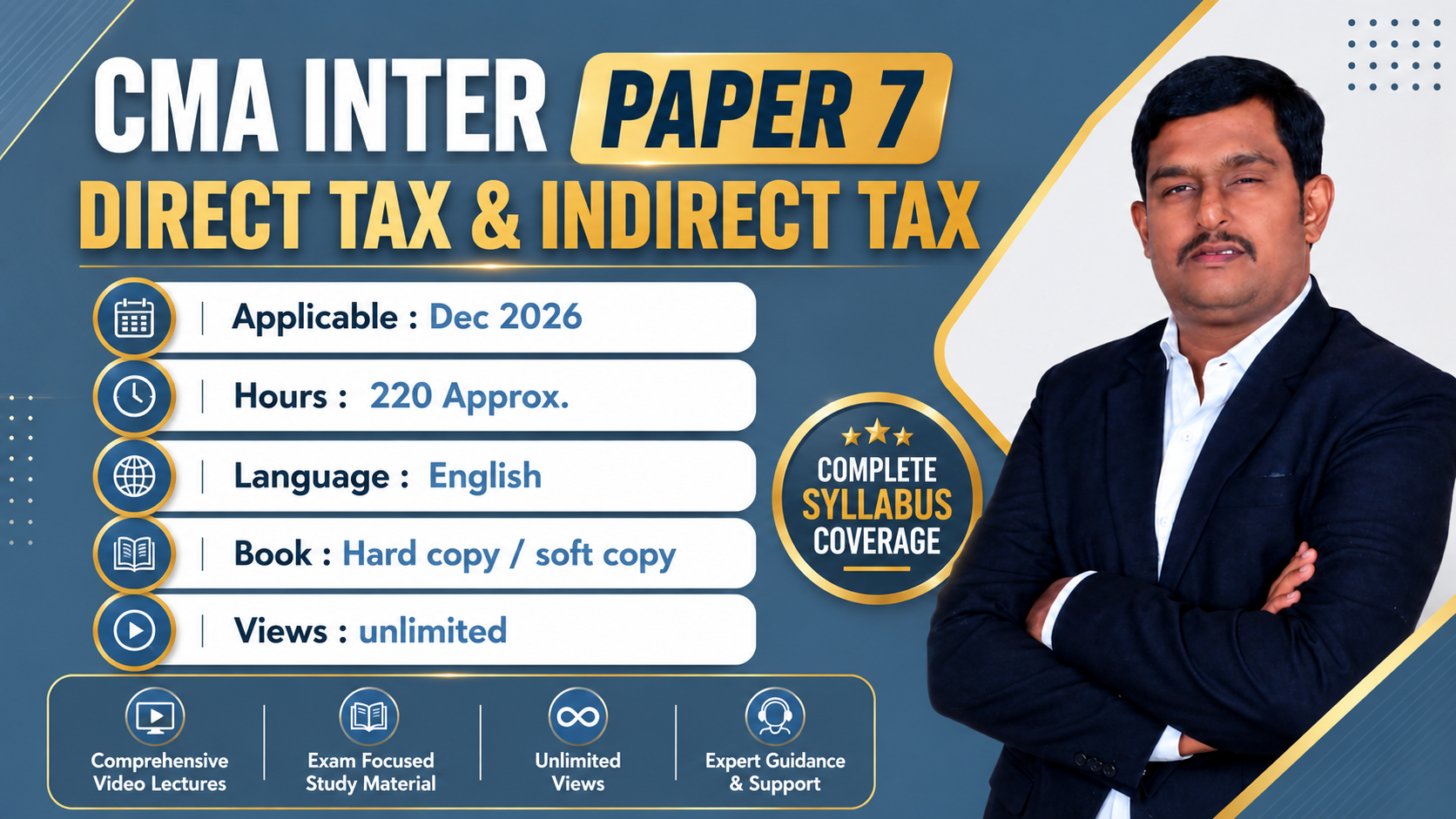 CMA INTER PAPER 7 DIRECT TAX AND INDIRECT TAX 