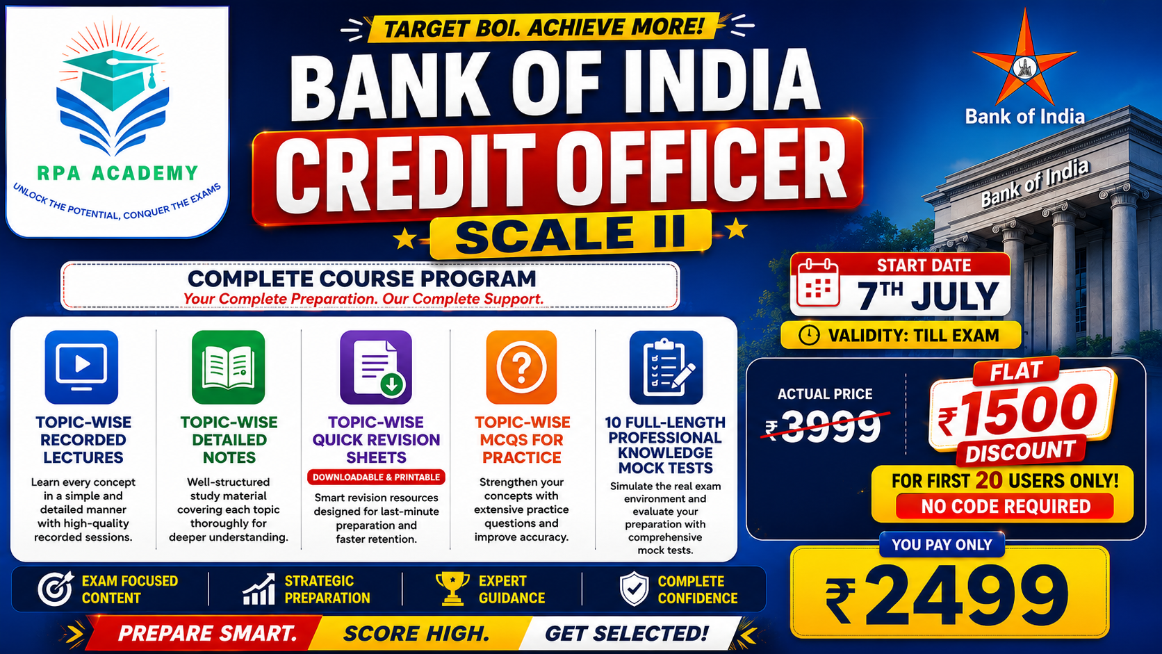 BANK OF INDIA CREDIT OFFICER SCALE 2 COURSE