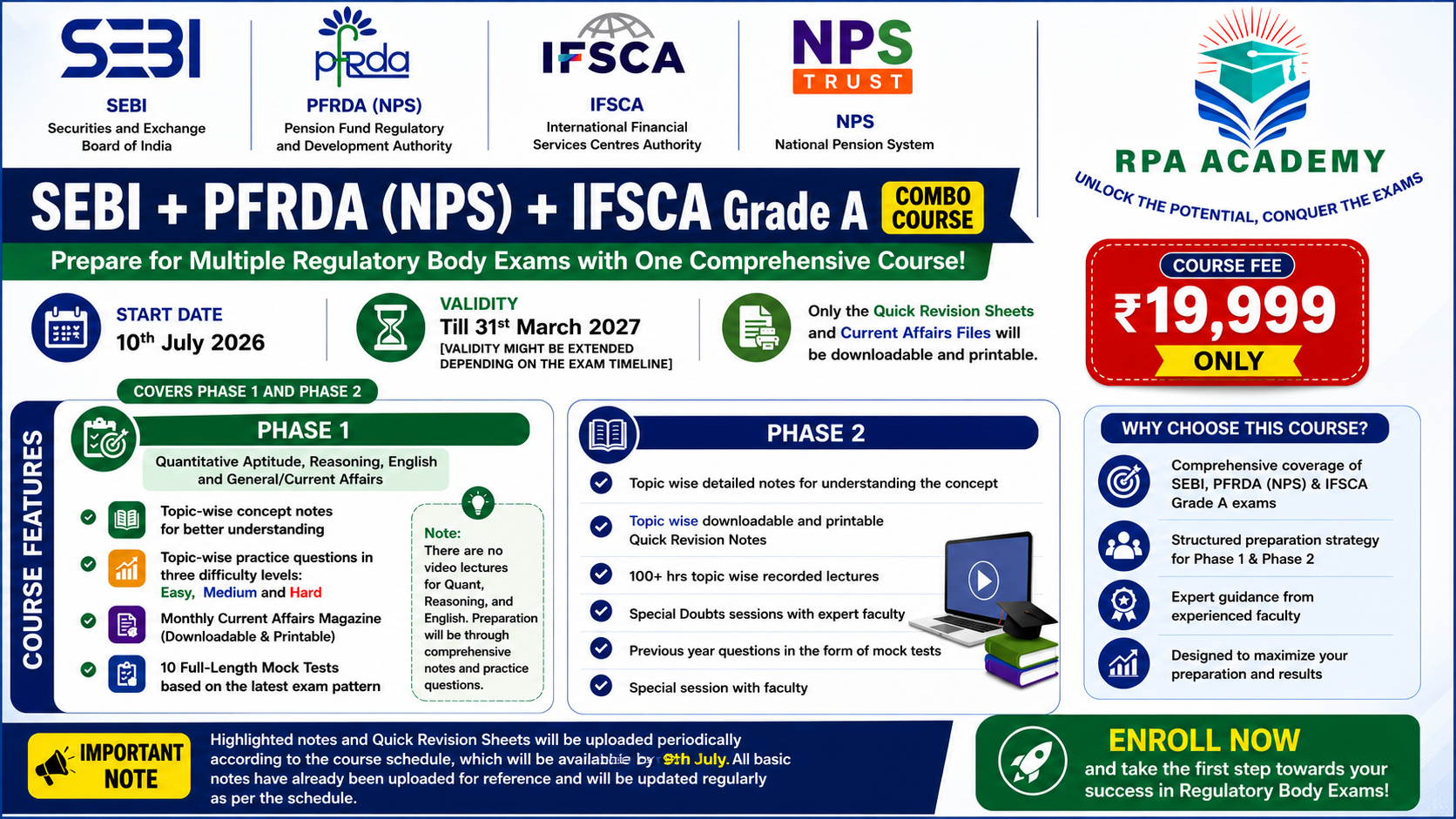 SEBI PFRDA IFSCA AND NPS COMBO COURSE