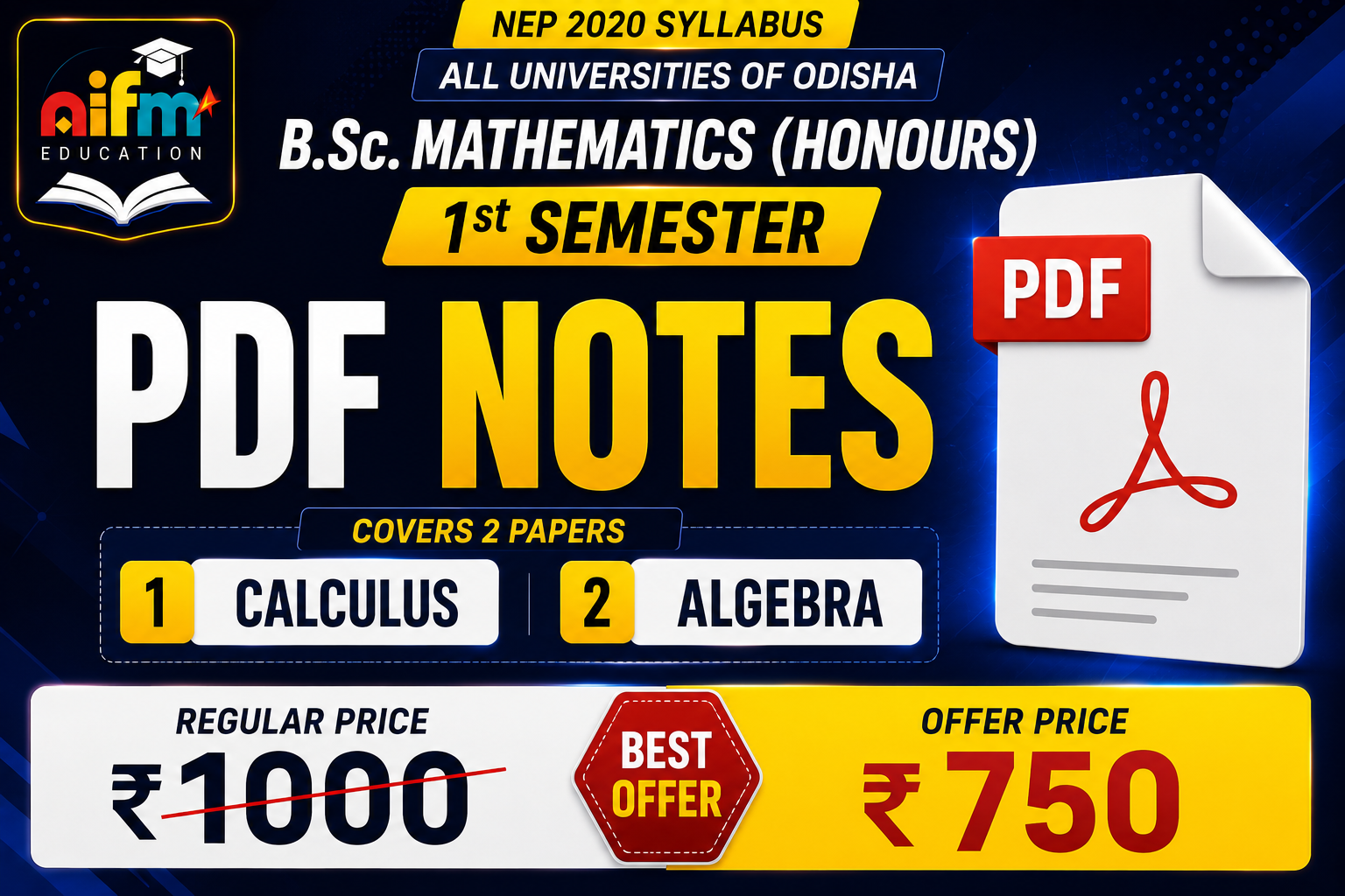1st Sem (PDF Notes Only) 2026–30 Complete Course