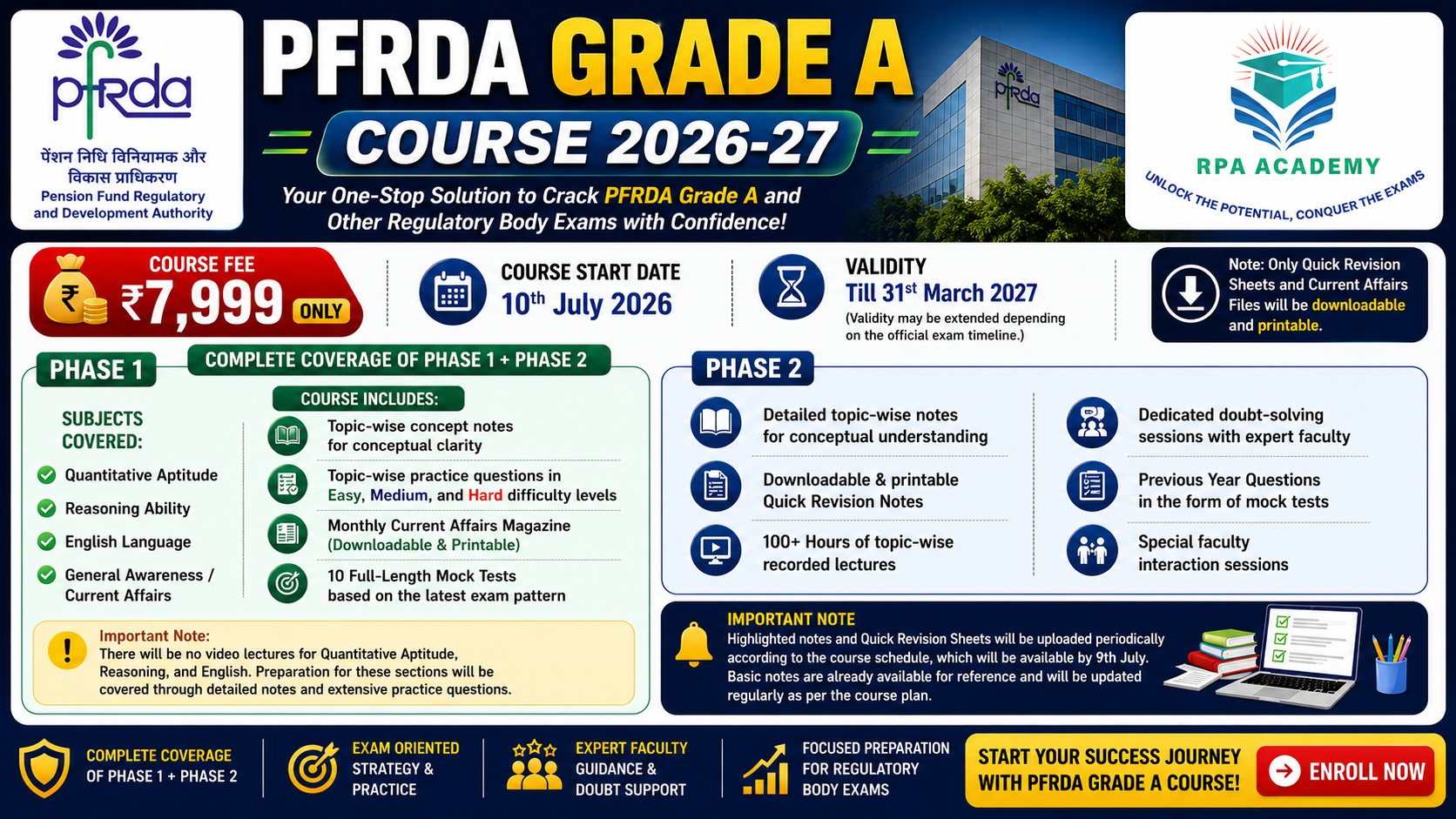 PFRDA GRADE A 2026 COURSE
