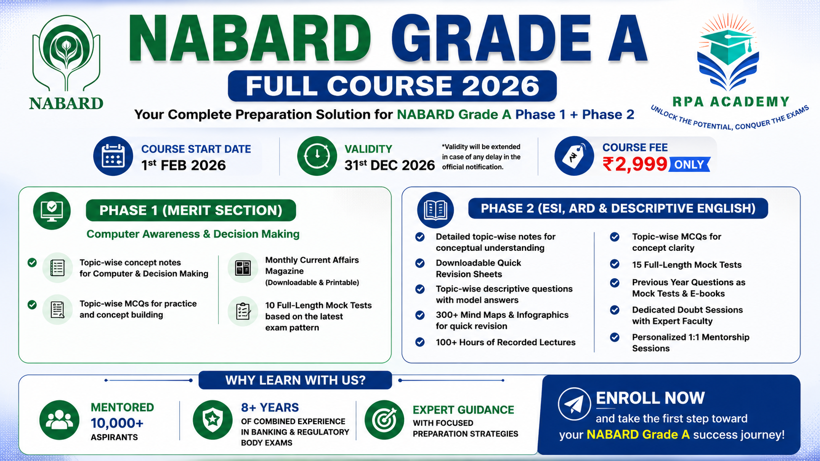 NABARD GRADE A 2026 PHASE 1 AND PHASE 2 COURSE