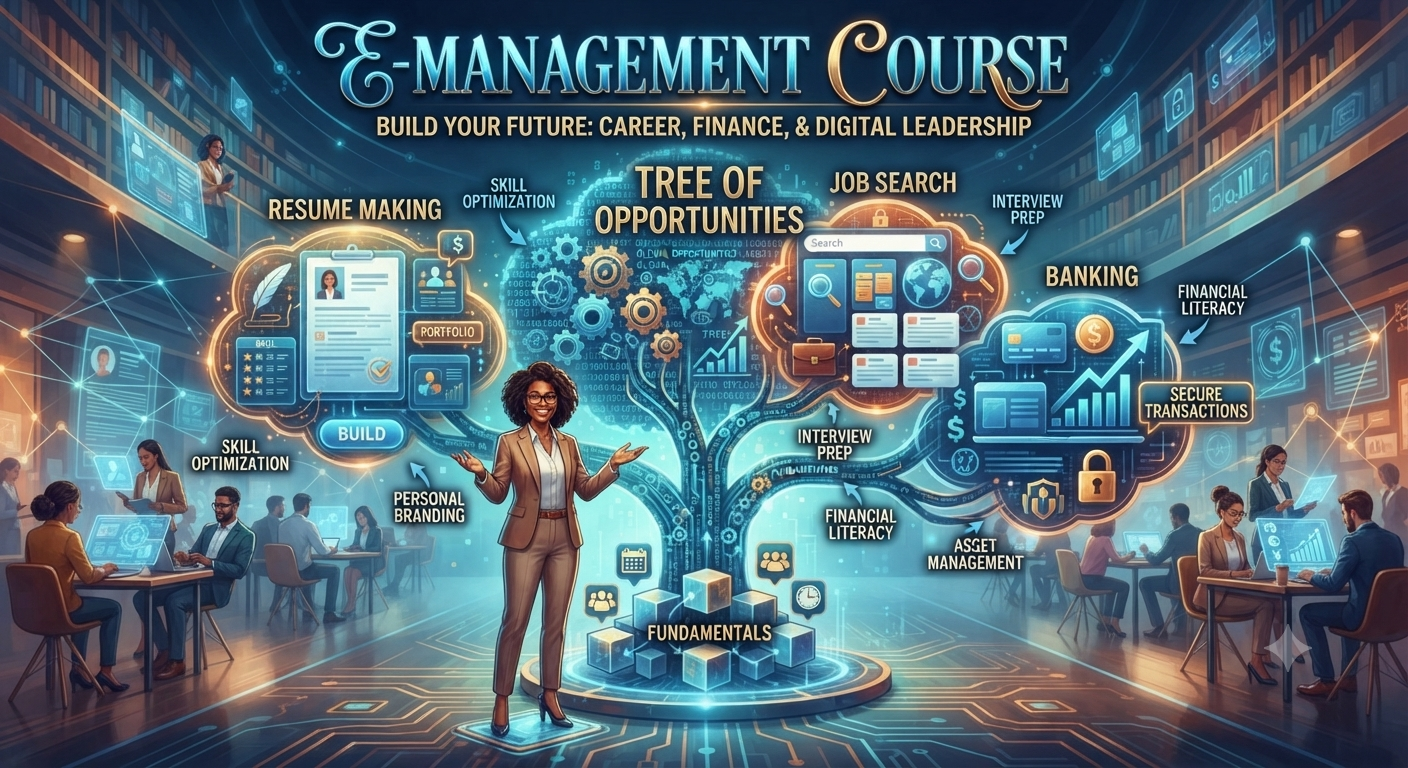 E MANAGEMENT ( Resume making, banking, Job search)