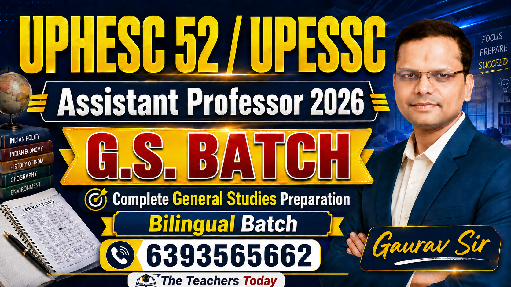 UPHESC 52 / UPESSC Assistant Professor 2026 – G.S Batch [Bil]