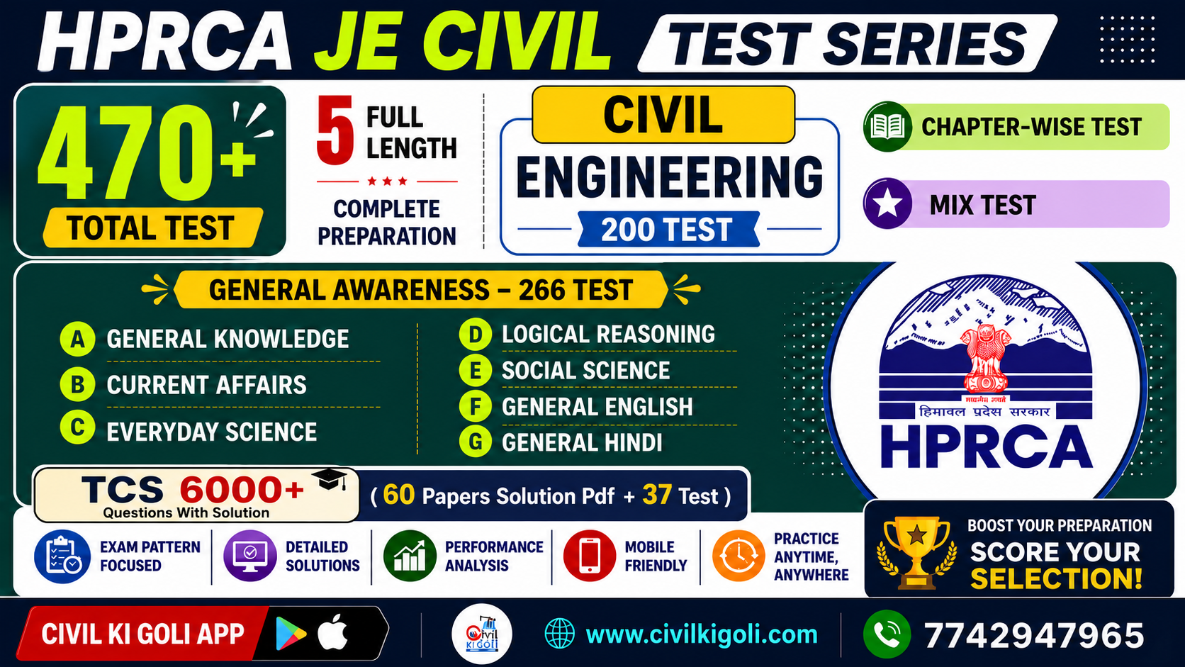 HPRCA JE CIVIL TEST SERIES 