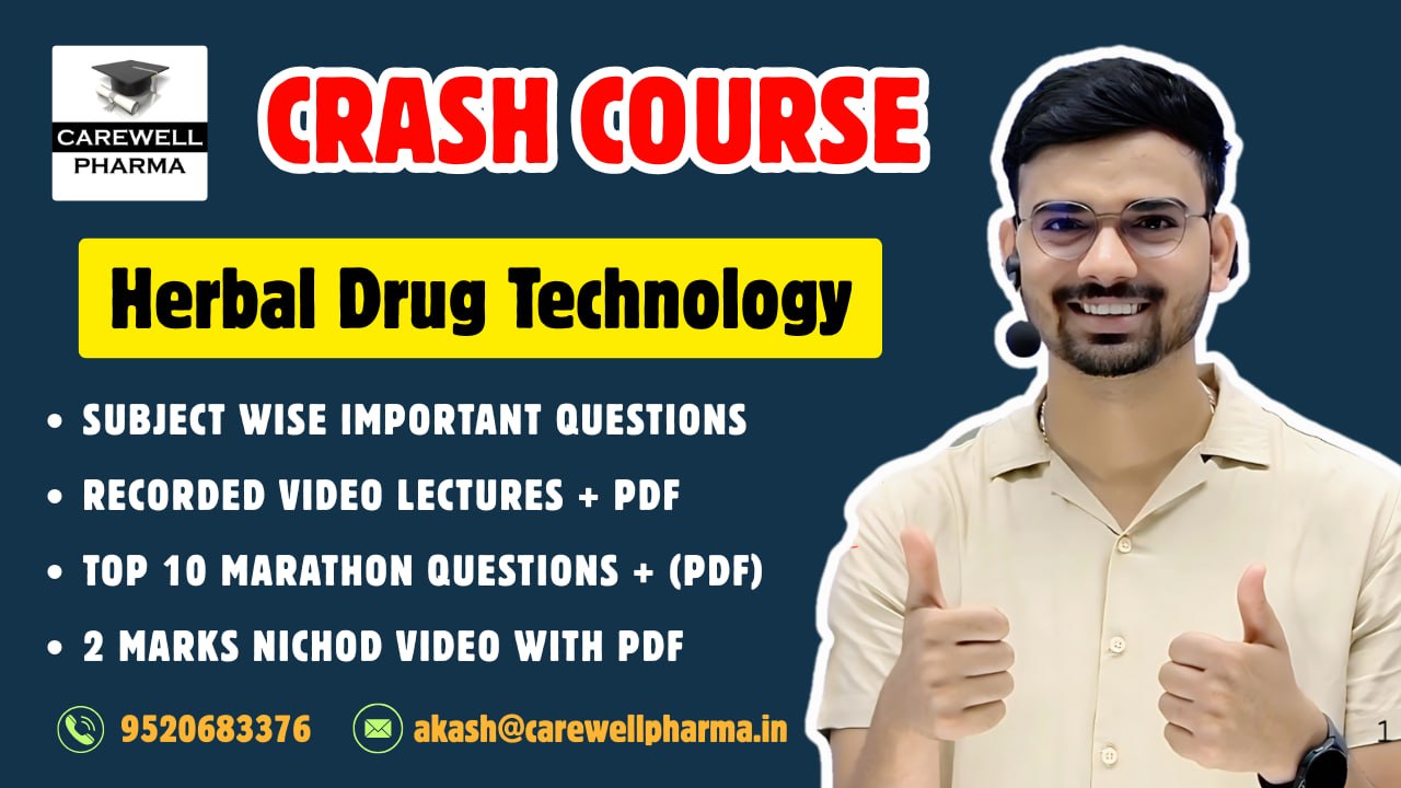 Herbal Drug Technology 6th Sem Crash Course