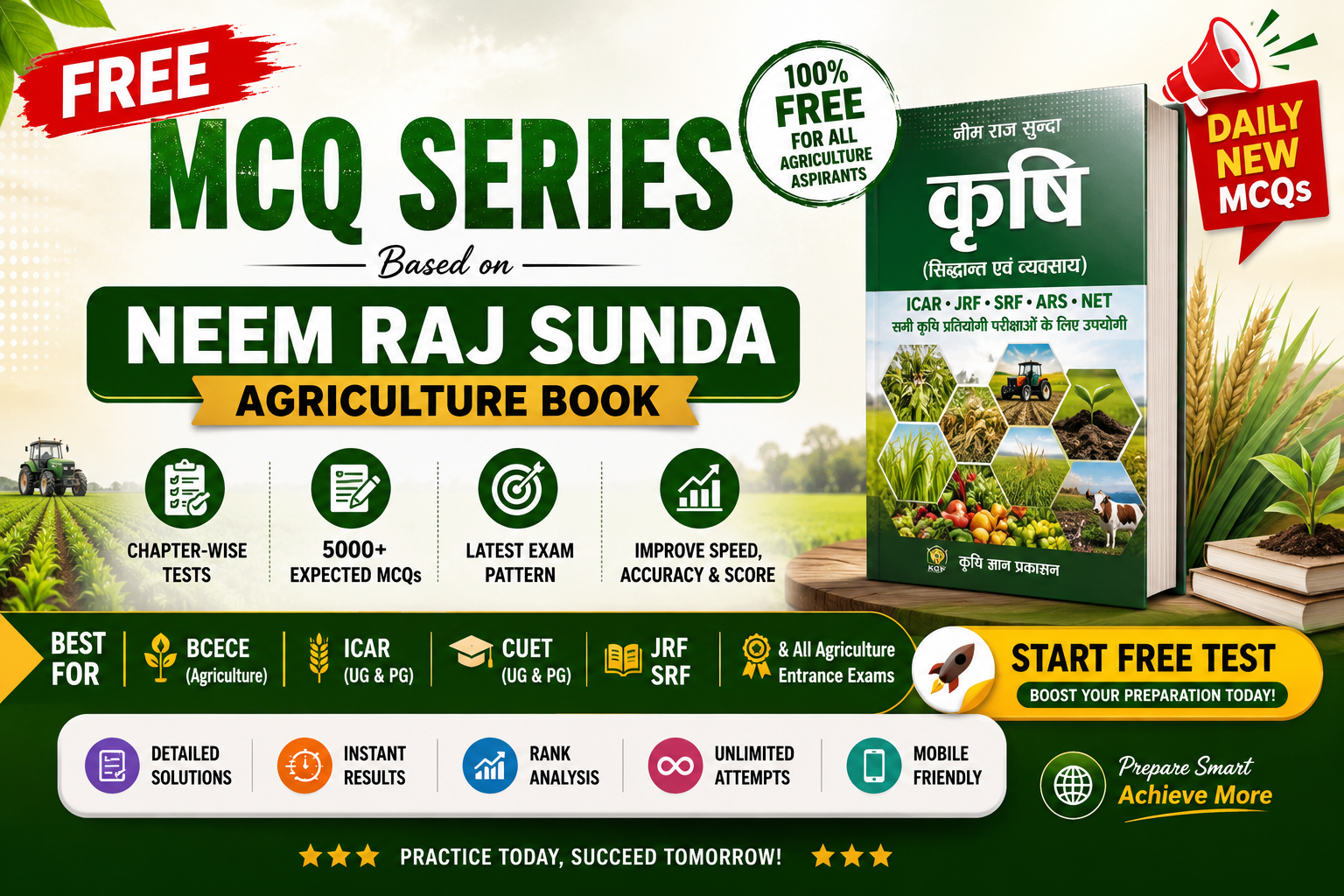 Neem Raj Sunda Agriculture MCQ Test Series 2026 – FREE Chapter-wise Practice Tests