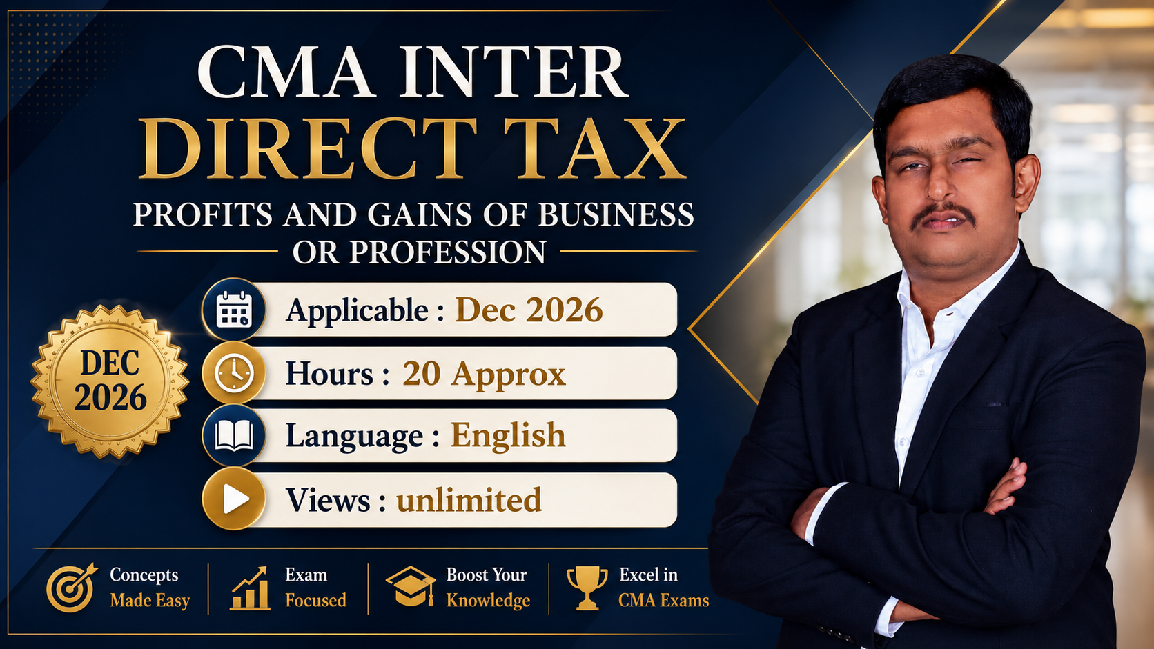 CMA INTER DIRECT TAX – PROFITS AND GAINS OF BUSINESS OR PROFESSION