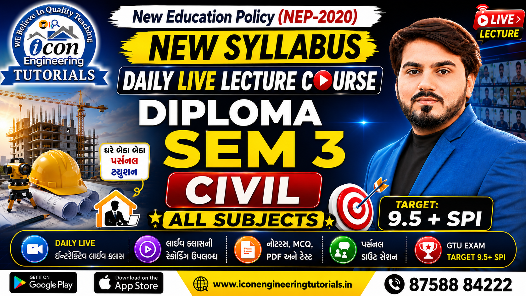 SEM 3 CIVIL BRANCH DAILY LIVE LECTURE (ALL SUBJECT)