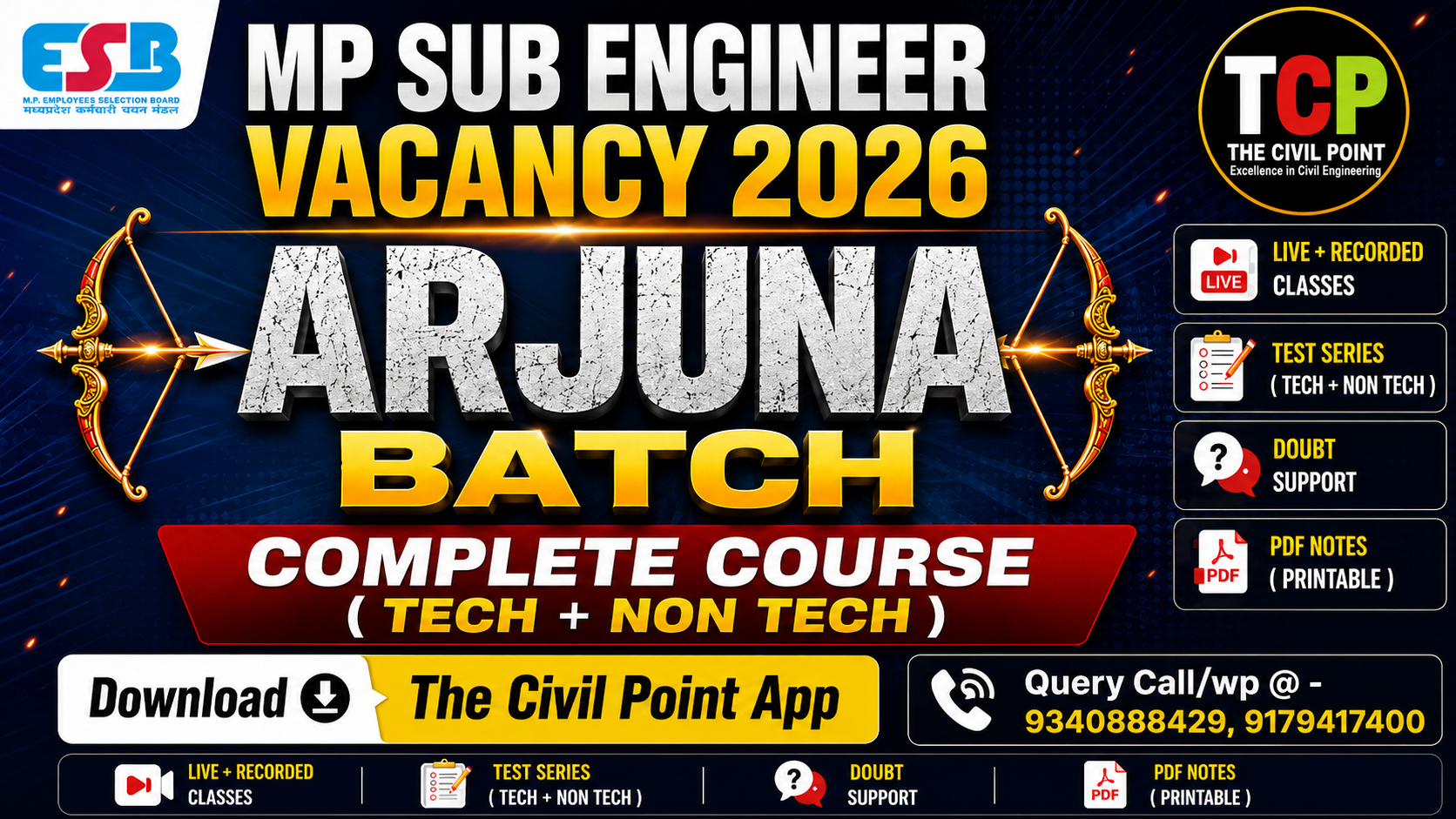 ARJUNA BATCH | MP SUB ENGINEEER 2026 | Complete Course | Civil Engg + Non Technical 