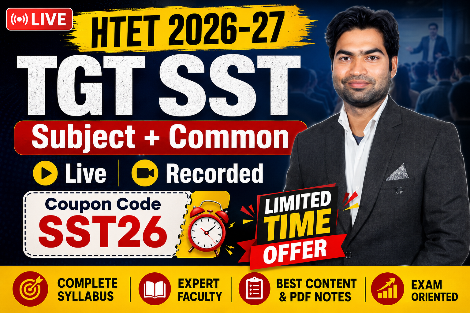  TGT SST HTET 2026-27 Subject + Common Batch