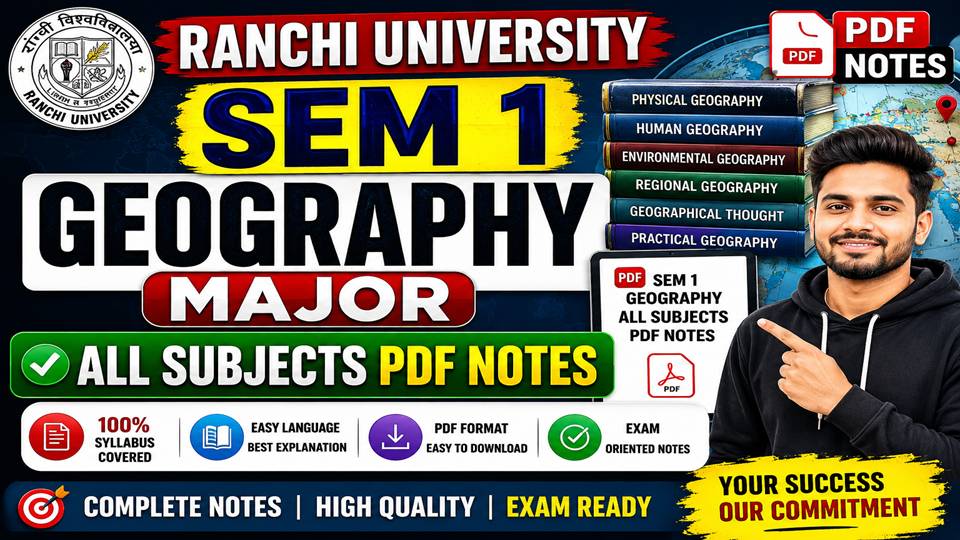 SEM 1 GEOGRAPHY MAJOR RANCHI UNIVERSITY PDF NOTES