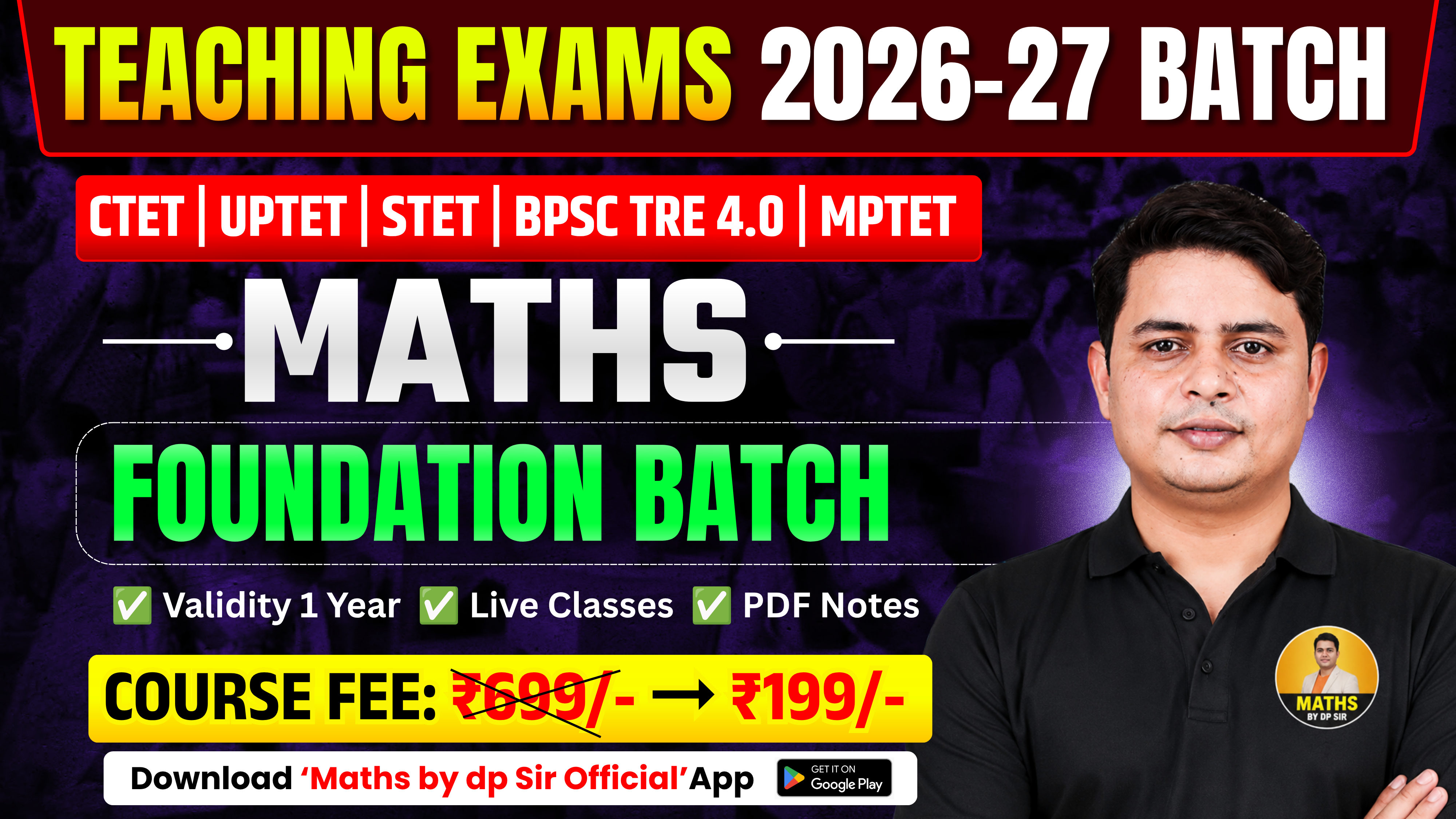 Teaching Exams 2026-27 | Maths Foundation Batch