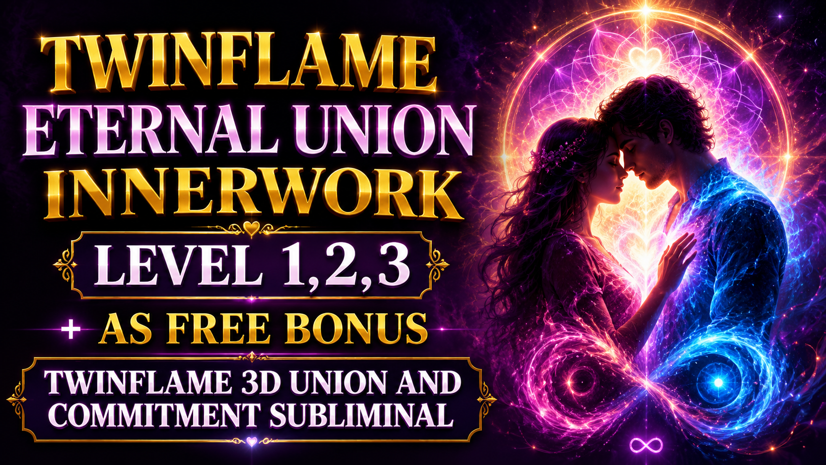 TWINFLAME ETERNAL UNION INNERWROK LEVEL 1,2,3 & TF3D UNION COMMITMENT SUBLIMINAL