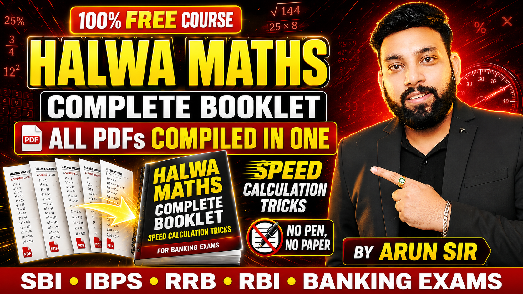 Halwa Maths Complete Booklet Free Course | Speed Calculation Tricks PDF for Banking Exams