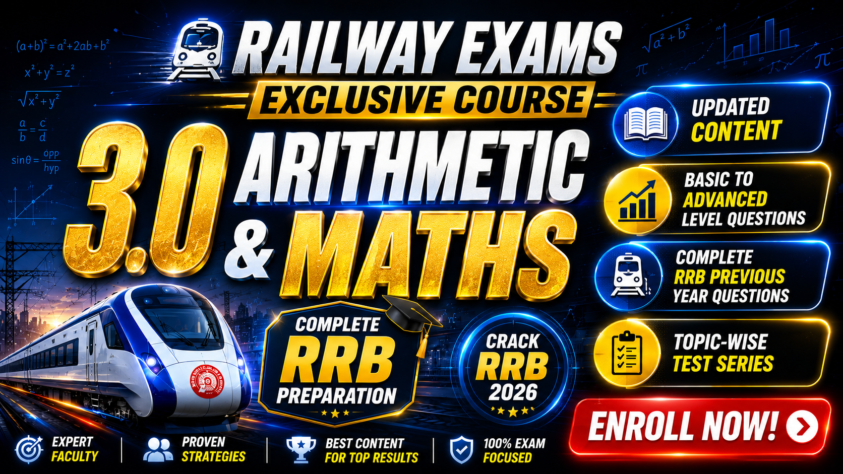 3.0 ARITHMETIC & MATHS (Railway Exams)