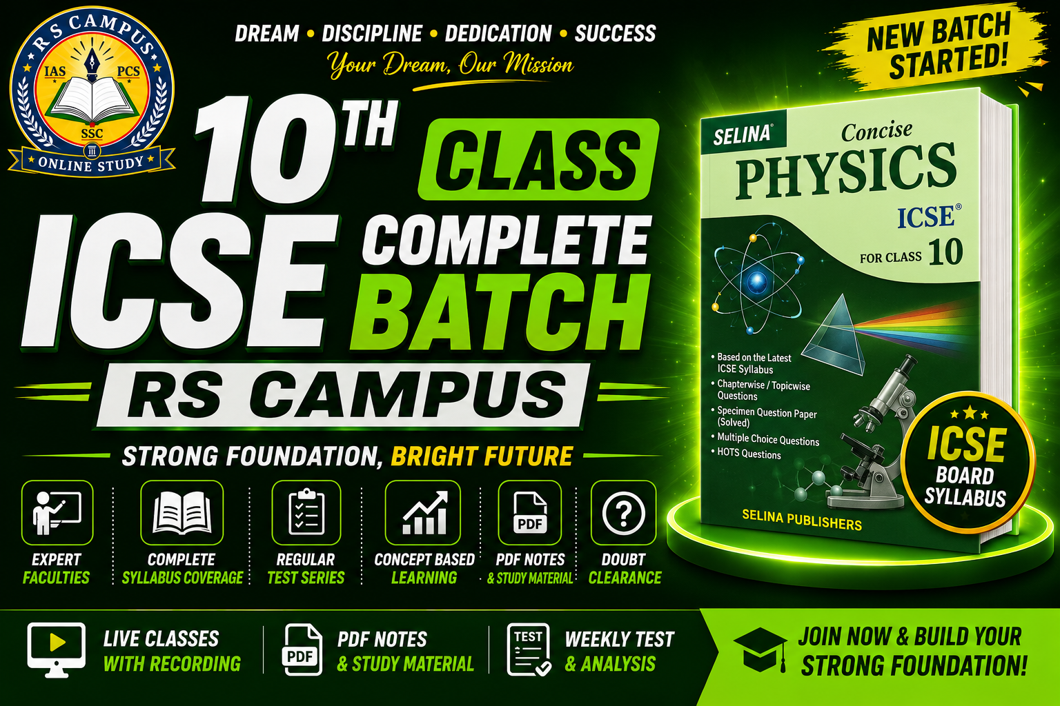 10TH ICSE SCIENCE (ENGLISH MEDIUM) BATCH