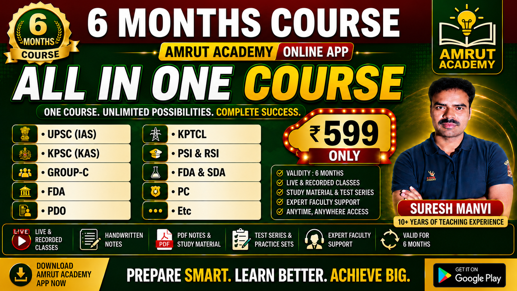 All in one 6 Month Membership @599 