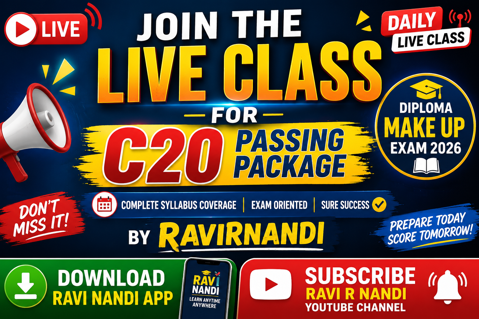 20 series Maths  2026 Make exam Live coaching