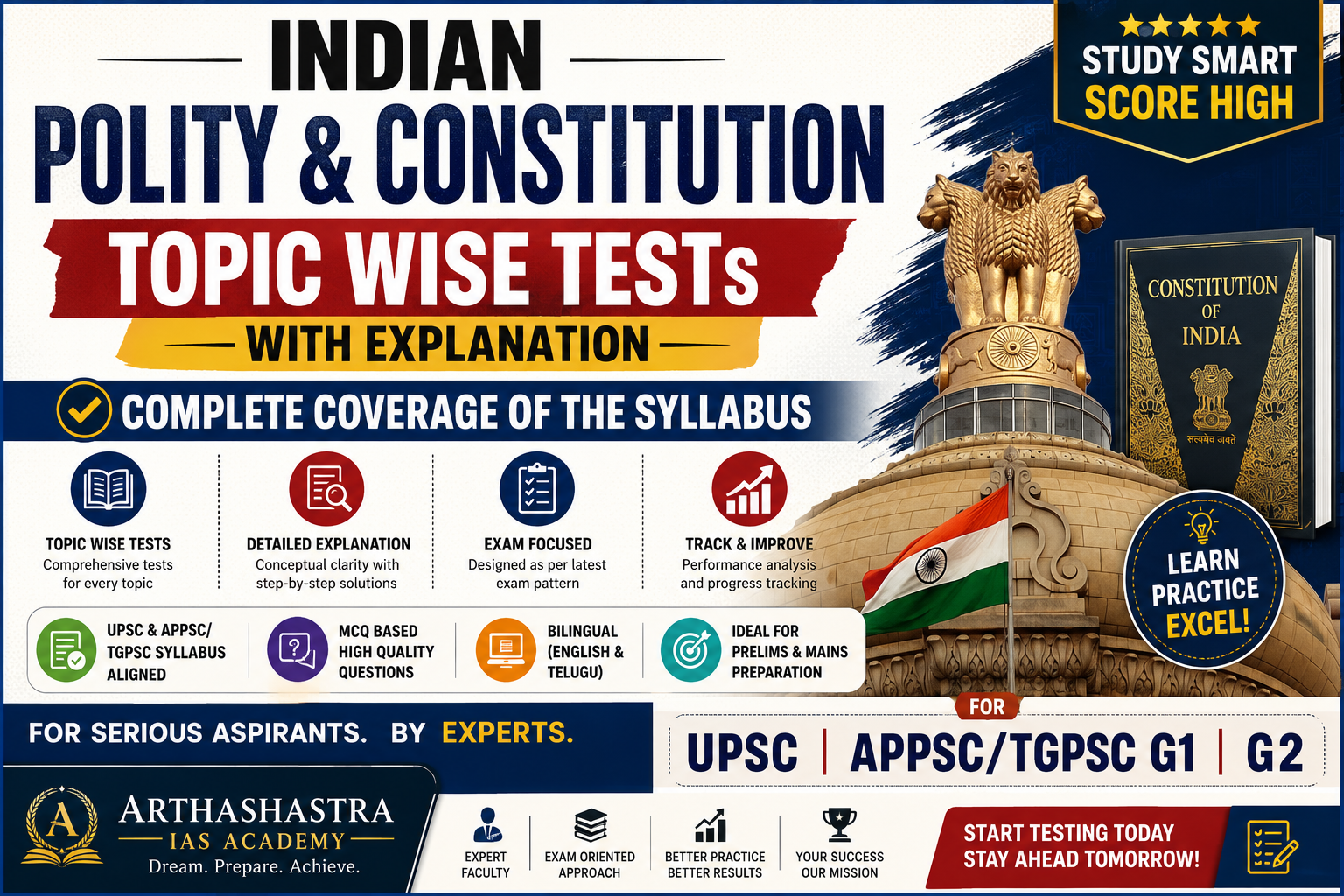 INDIAN POLITY & CONSTITUTION - TOPIC WISE TESTs