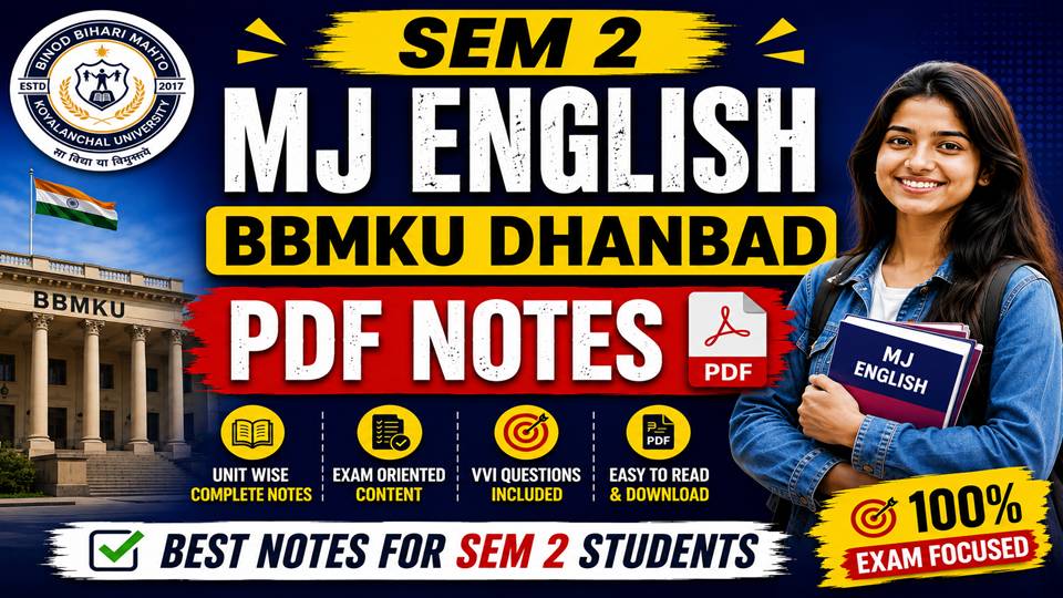 SEM 2 MJ ENGLISH BBMKU DHANBAD 