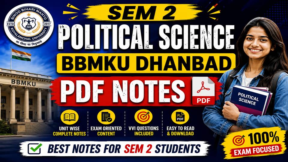 SEM 2 MJ POLITICAL SCIENCE BBMKU DHANBAD PDF NOTES