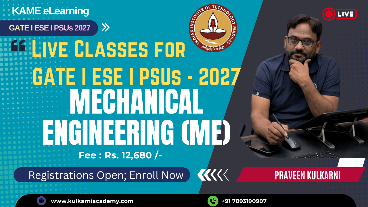 GATE 2027 Live Classes For Mechanical Engineering (ME)
