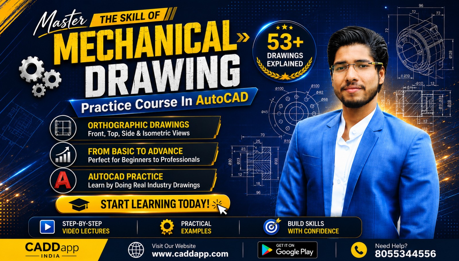 AutoCAD Drawings Practice Course