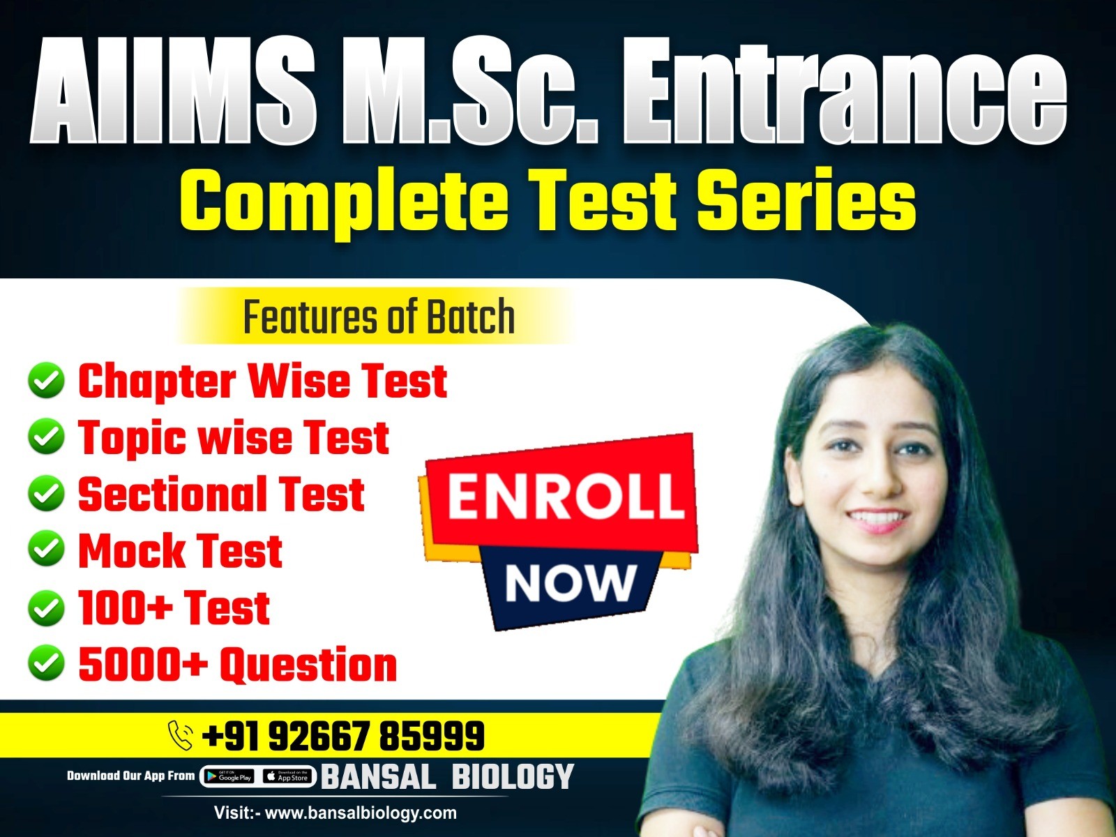 AIIMS M.Sc. Course and Biotechnology Test Series