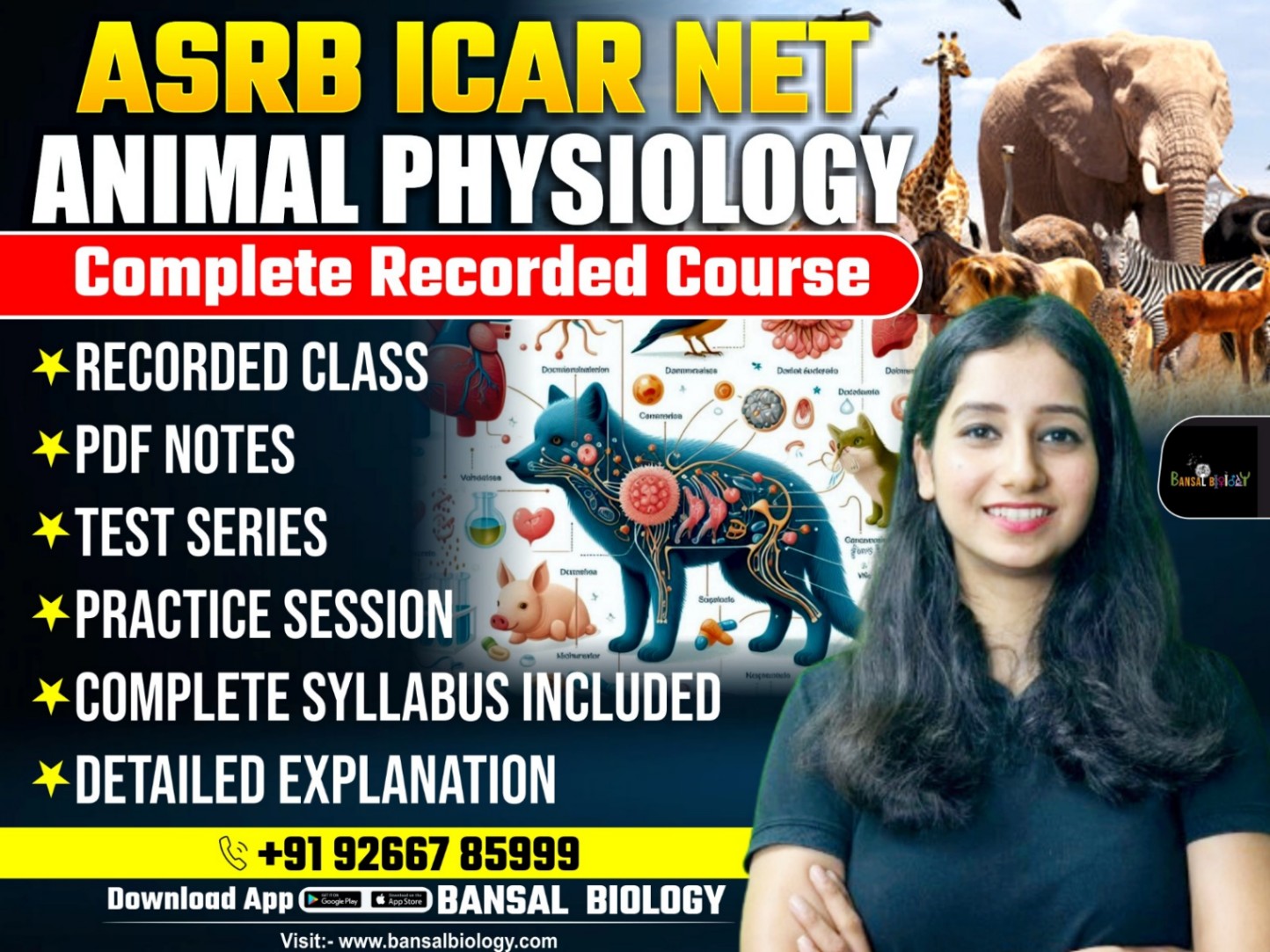 Complete Recorded Course for ASRB ICAR NET - Animal Physiology