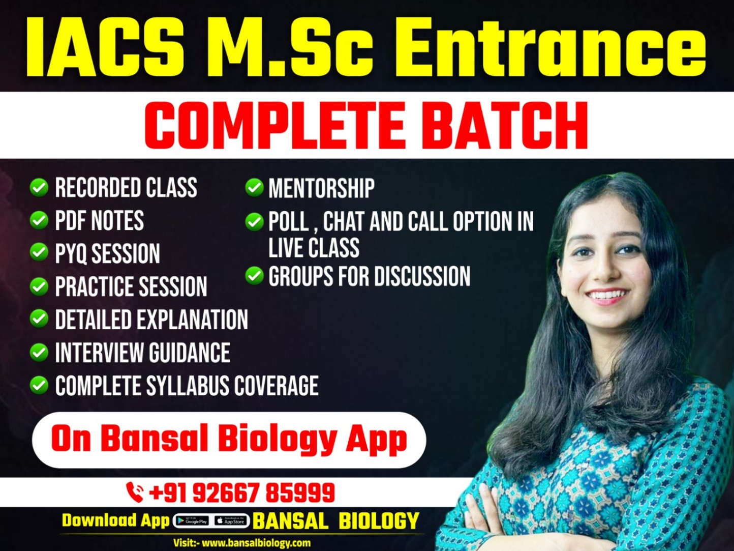 Recorded Complete Course for IACS Master's/Integrated Master's-Ph.D. Program
