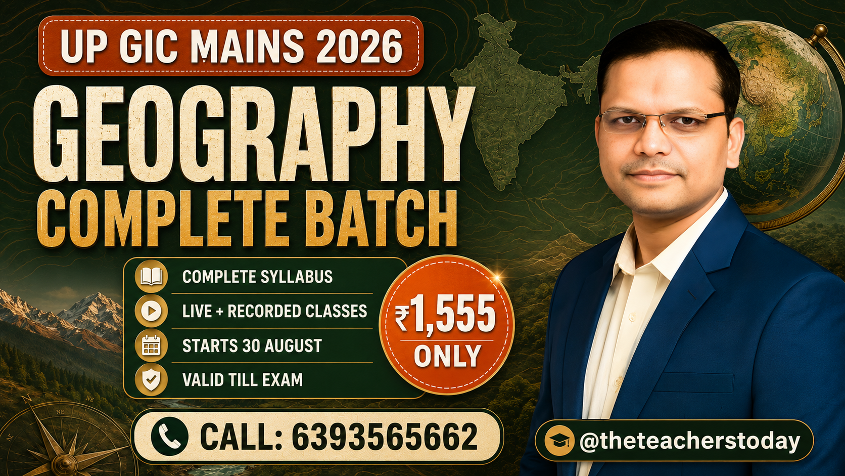 UP GIC Mains Geography Complete Batch 2026