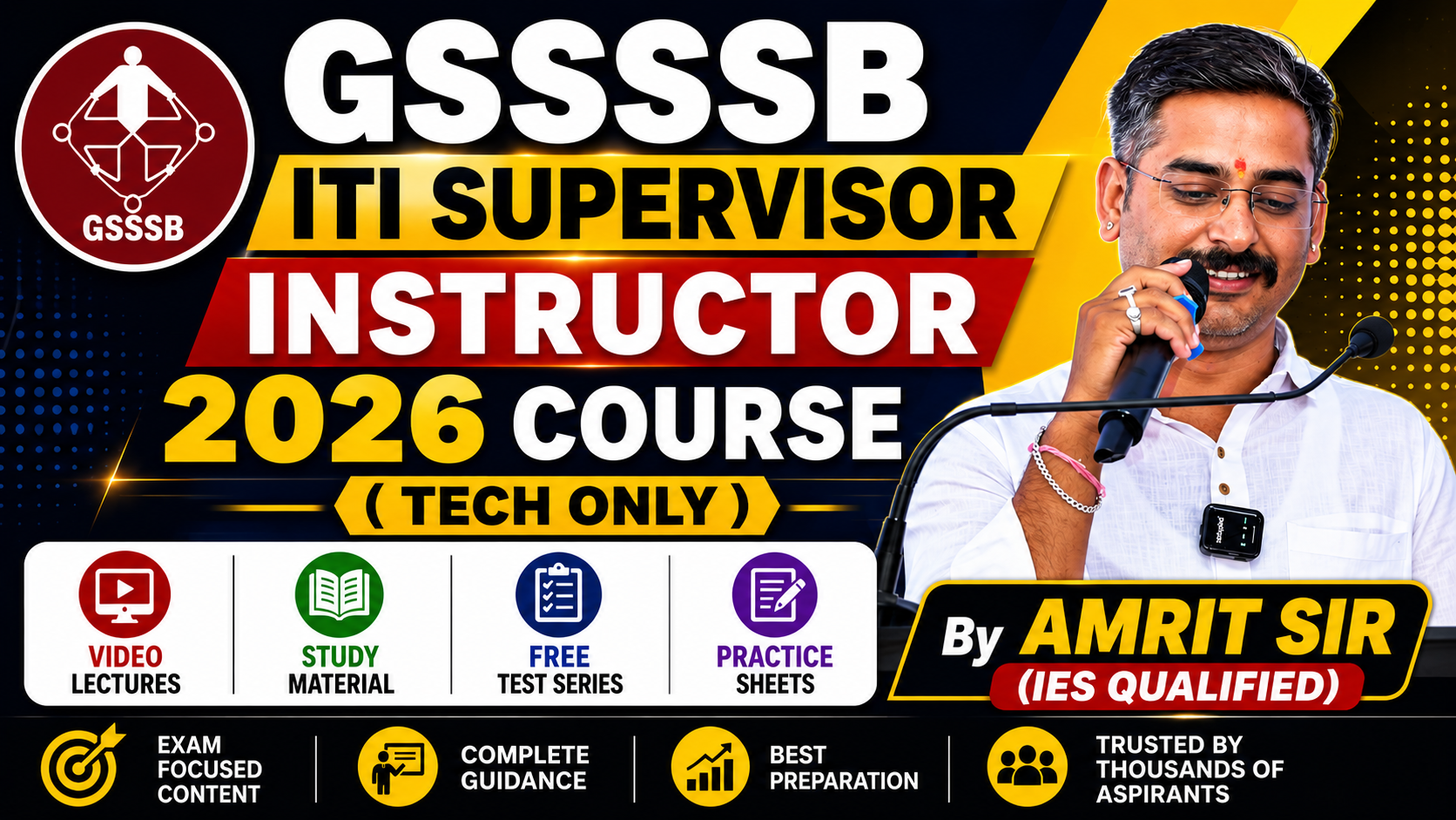 GSSSB ITI Supervisor instructor 2026 (Tech Only)