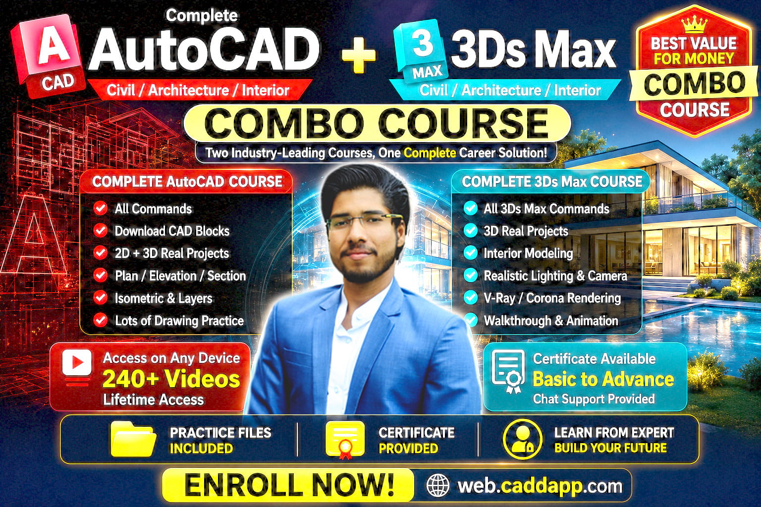 Complete AutoCAD + 3DS Max with CORONA Combo Course