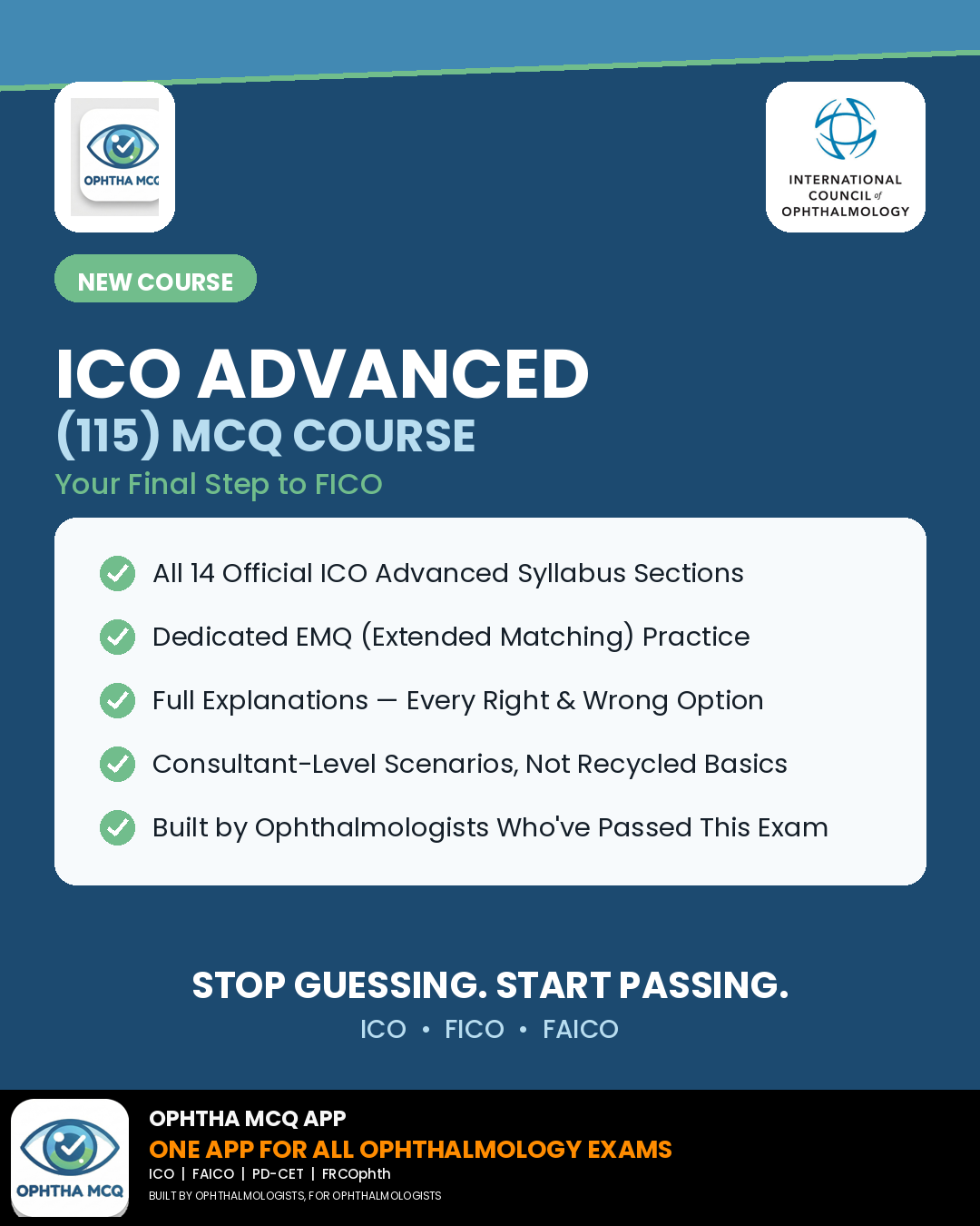 Ophthalmology (115) MCQ Course — FICO Exam Preparation