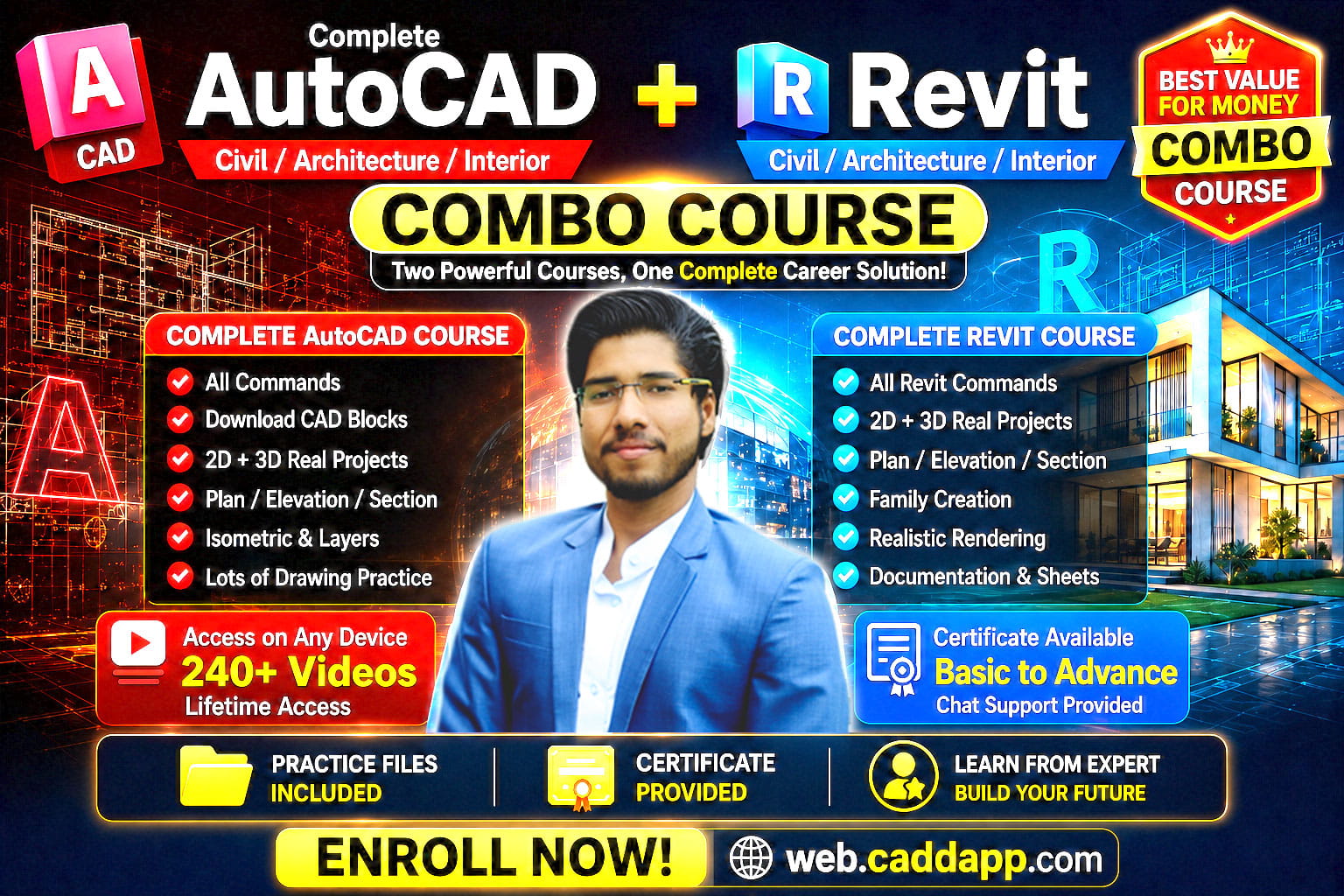 Complete AutoCAD + Revit with Enscape Combo Course